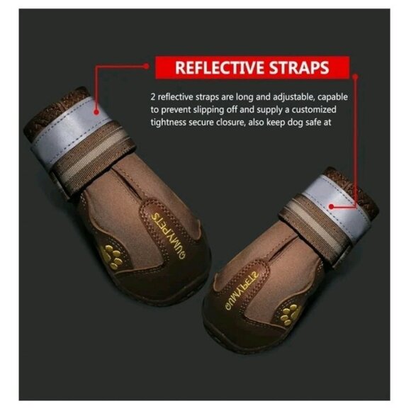 QUMY Dog Shoes for Large Dogs, Medium Dog Boots & Paw Protectors Size 3 - Picture 4 of 5